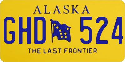 AK license plate GHD524