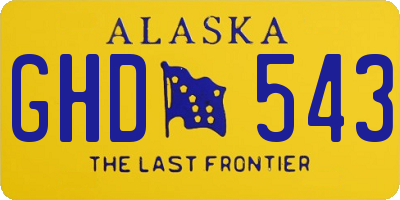 AK license plate GHD543