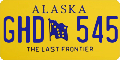 AK license plate GHD545