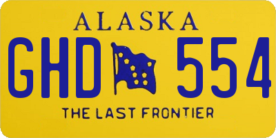 AK license plate GHD554