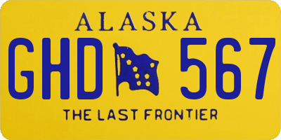 AK license plate GHD567