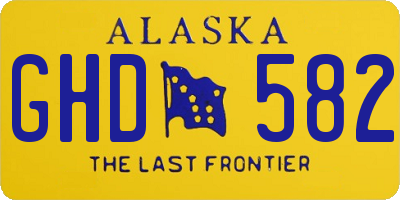 AK license plate GHD582