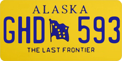 AK license plate GHD593