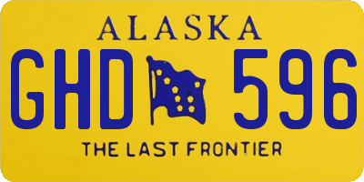 AK license plate GHD596