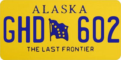 AK license plate GHD602