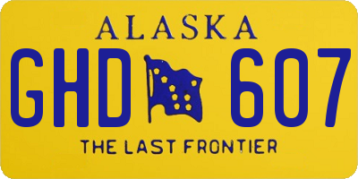 AK license plate GHD607
