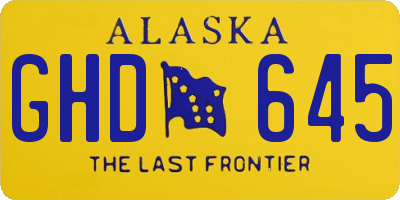 AK license plate GHD645
