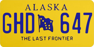 AK license plate GHD647