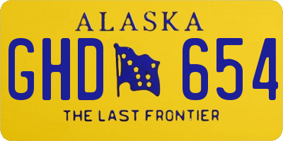 AK license plate GHD654