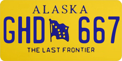 AK license plate GHD667