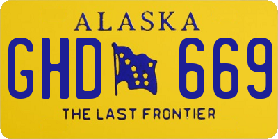 AK license plate GHD669