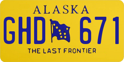 AK license plate GHD671