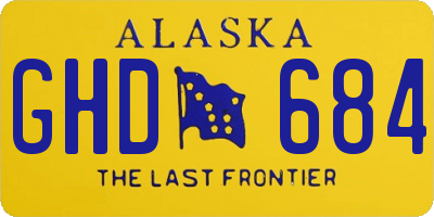 AK license plate GHD684