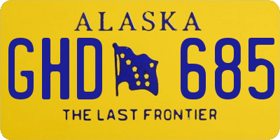 AK license plate GHD685