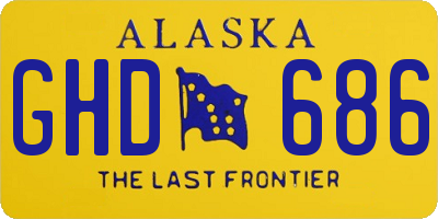 AK license plate GHD686