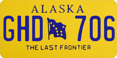 AK license plate GHD706