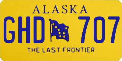 AK license plate GHD707