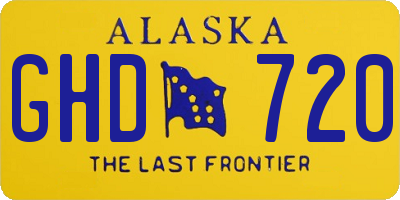 AK license plate GHD720