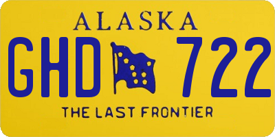 AK license plate GHD722