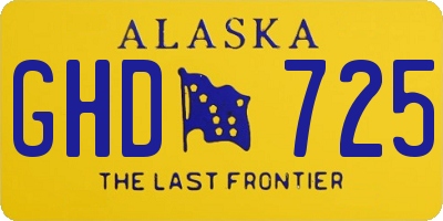 AK license plate GHD725