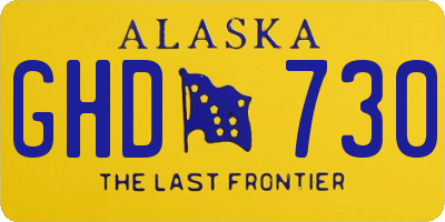 AK license plate GHD730