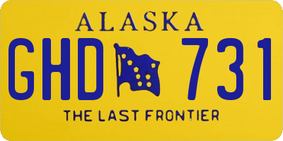 AK license plate GHD731