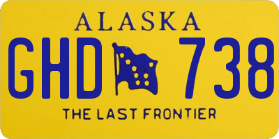 AK license plate GHD738