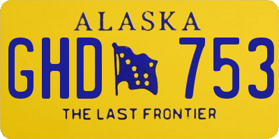 AK license plate GHD753