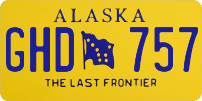 AK license plate GHD757