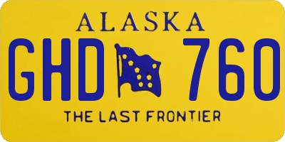 AK license plate GHD760