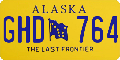 AK license plate GHD764