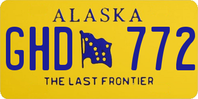 AK license plate GHD772