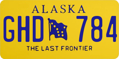 AK license plate GHD784