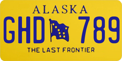 AK license plate GHD789