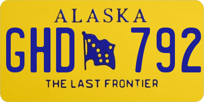 AK license plate GHD792