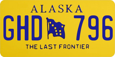AK license plate GHD796