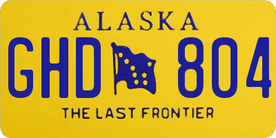 AK license plate GHD804