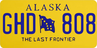 AK license plate GHD808