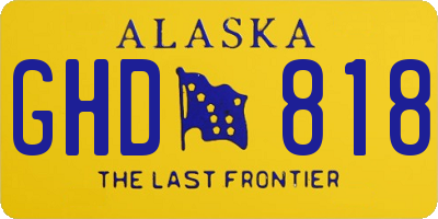 AK license plate GHD818