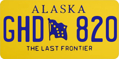 AK license plate GHD820
