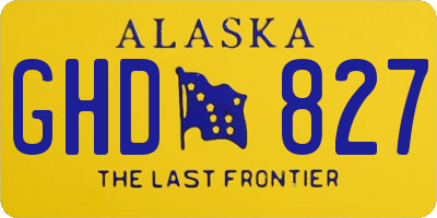 AK license plate GHD827