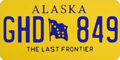AK license plate GHD849