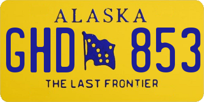 AK license plate GHD853