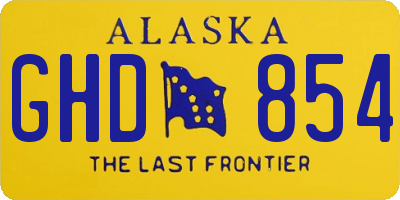 AK license plate GHD854