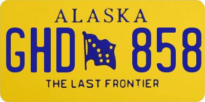 AK license plate GHD858