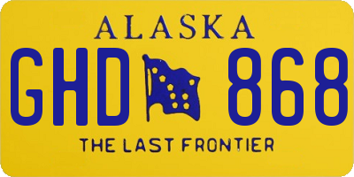 AK license plate GHD868