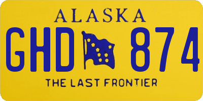 AK license plate GHD874