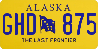 AK license plate GHD875