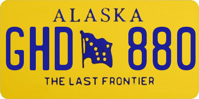 AK license plate GHD880