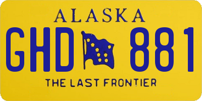 AK license plate GHD881